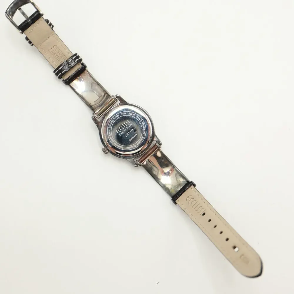 Ecclissi Sterling Silver 925 Womens 29mm Watch Bracelet Leather w New Battery